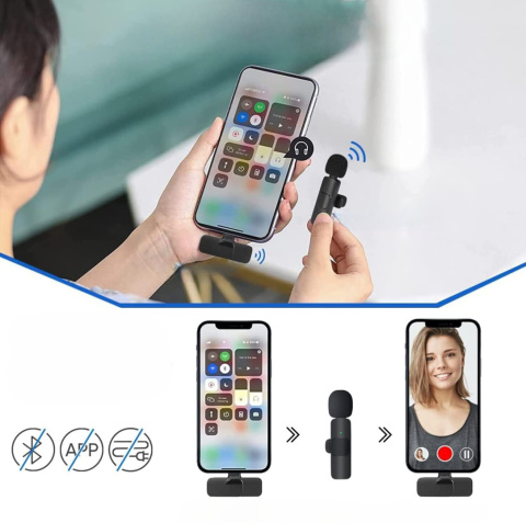 Bezprzewodowy mikrofon do smartfona USB typ C nagrywanie bez aplikacji Bezprzewodowy mikrofon do smartfona USB typ C nagrywanie bez aplikacji