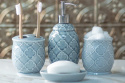 CERAMICZNY ZESTAW ŁAZIENKOWY 4 ELEMENTY DOZOWNIK KUBEK MYDELNICZKA UCHWYT CERAMICZNY ZESTAW ŁAZIENKOWY 4 ELEMENTY DOZOWNIK KUBEK MYDELNICZKA UCHWYT