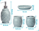 CERAMICZNY ZESTAW ŁAZIENKOWY 4 ELEMENTY DOZOWNIK KUBEK MYDELNICZKA UCHWYT CERAMICZNY ZESTAW ŁAZIENKOWY 4 ELEMENTY DOZOWNIK KUBEK MYDELNICZKA UCHWYT