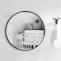 LUSTRO OKRĄGŁE ŚCIENNE LOFT METALOWA RAMA 50 CM SALON ŁAZIENKA BIURO LUSTRO OKRĄGŁE ŚCIENNE LOFT METALOWA RAMA 50 CM SALON ŁAZIENKA BIURO