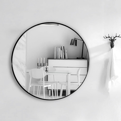 LUSTRO OKRĄGŁE ŚCIENNE LOFT METALOWA RAMA 50 CM SALON ŁAZIENKA BIURO LUSTRO OKRĄGŁE ŚCIENNE LOFT METALOWA RAMA 50 CM SALON ŁAZIENKA BIURO