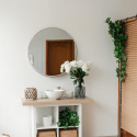 LUSTRO OKRĄGŁE ŚCIENNE LOFT METALOWA RAMA 50 CM SALON ŁAZIENKA BIURO LUSTRO OKRĄGŁE ŚCIENNE LOFT METALOWA RAMA 50 CM SALON ŁAZIENKA BIURO