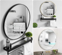 LUSTRO OKRĄGŁE ŚCIENNE LOFT METALOWA RAMA 50 CM SALON ŁAZIENKA BIURO LUSTRO OKRĄGŁE ŚCIENNE LOFT METALOWA RAMA 50 CM SALON ŁAZIENKA BIURO