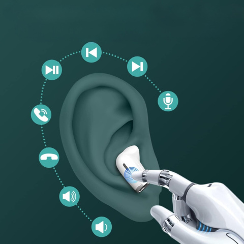 Słuchawki douszne bezprzewodowe bluetooth 5.2 Jesebang IT100 biały etu Słuchawki douszne bezprzewodowe bluetooth 5.2 Jesebang IT100 biały etu