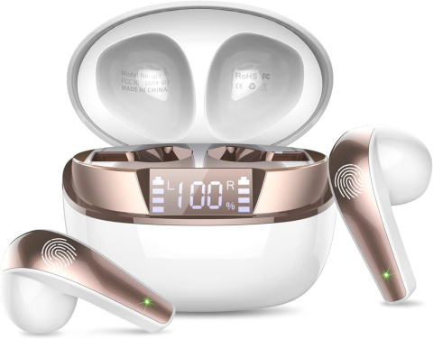 Słuchawki douszne bezprzewodowe bluetooth 5.3 DOBOPO Q13 BIAŁY Słuchawki douszne bezprzewodowe bluetooth 5.3 DOBOPO Q13 BIAŁY