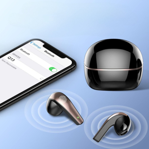 Słuchawki douszne bezprzewodowe bluetooth 5.3 DOBOPO Q13-B czarny Słuchawki douszne bezprzewodowe bluetooth 5.3 DOBOPO Q13-B czarny