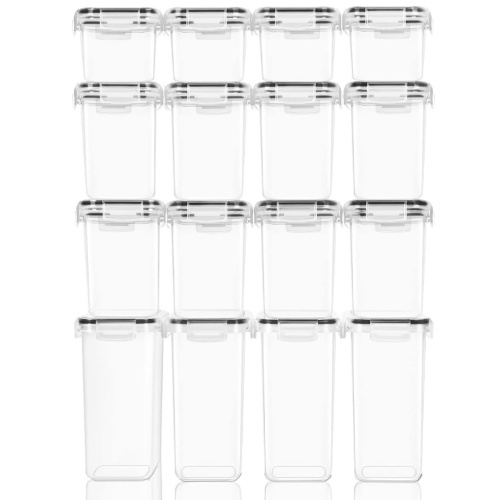HERMETYCZNE POJEMNIKI NA ŻYWNOŚĆ PLASTIKOWE PUDEŁKA SZCZELNE x16 + ETYKIETY HERMETYCZNE POJEMNIKI NA ŻYWNOŚĆ PLASTIKOWE PUDEŁKA SZCZELNE x16 + ETYKIETY