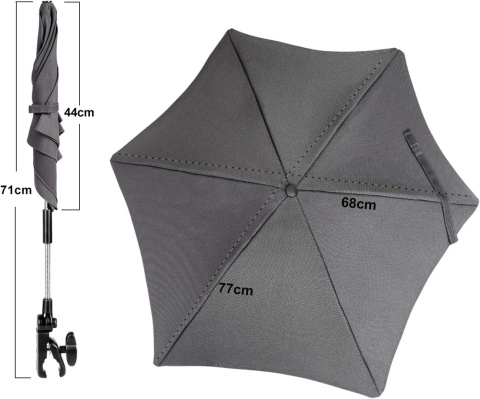 Parasol do wózków dziecięcych z uniwersalnym uchwytem Filtr UV50 71cm Parasol do wózków dziecięcych z uniwersalnym uchwytem Filtr UV50 71cm