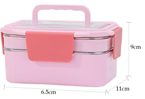 Pojemnik podwójny na lunch żywność ze sztućcami z przegródką 1200ml Pojemnik podwójny na lunch żywność ze sztućcami z przegródką 1200ml