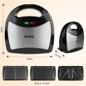 Opiekacz do kanapek toster 3w1 grill gofrownica 750W panini sandwich Opiekacz do kanapek toster 3w1 grill gofrownica 750W panini sandwich