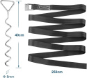 Kotwy mocujące do trampoliny spiralne zestaw 4szt 40cm pasy 2,5m Kotwy mocujące do trampoliny spiralne zestaw 4szt 40cm pasy 2,5m
