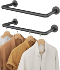 Wieszak na ubrania OROPY naścienny LOFT 2 sztuki czarny 49cm rura Wieszak na ubrania OROPY naścienny LOFT 2 sztuki czarny 49cm rura