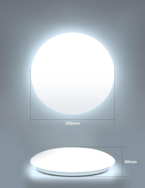 Lampa sufitowa LED plafon TASMOR 24W 35cm regulacja jasności aplikacja Lampa sufitowa LED plafon TASMOR 24W 35cm regulacja jasności aplikacja