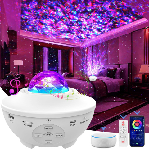 Projektor gwiazd LED dzieci rzutnik nieba lampka nocna głośnik bluetooth Projektor gwiazd LED dzieci rzutnik nieba lampka nocna głośnik bluetooth