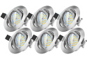 Lampa światło sufitowe LED zestaw 6 szt. 6 W WOWATT 2800K 600lm obrotowe Lampa światło sufitowe LED zestaw 6 szt. 6 W WOWATT 2800K 600lm obrotowe