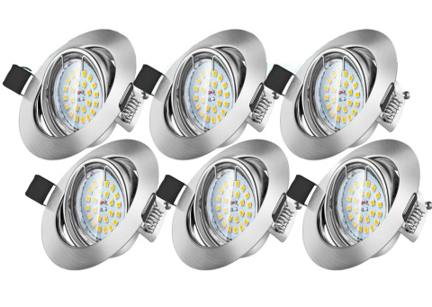 Lampa światło sufitowe LED zestaw 6 szt. 6 W WOWATT 2800K 600lm obrotowe Lampa światło sufitowe LED zestaw 6 szt. 6 W WOWATT 2800K 600lm obrotowe