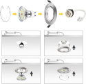 Lampa światło sufitowe LED zestaw 6 szt. 6 W WOWATT 2800K 600lm obrotowe Lampa światło sufitowe LED zestaw 6 szt. 6 W WOWATT 2800K 600lm obrotowe