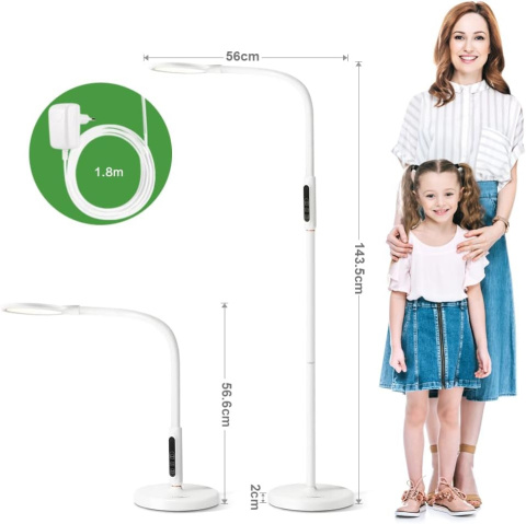 Lampa LED TONFFI 3w1 Podłogowa Biurkowa Zaciskowa 800lm 3000K-6000K pilot Lampa LED TONFFI 3w1 Podłogowa Biurkowa Zaciskowa 800lm 3000K-6000K pilot