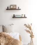 Półki wiszące ściennie zestaw 2 sztuki drewniane LOFT na dekoracje Półki wiszące ściennie zestaw 2 sztuki drewniane LOFT na dekoracje
