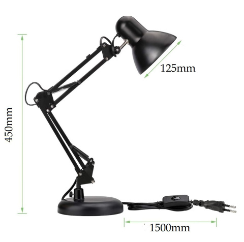 Lampka Biurkowa Szkolna Nocna Lampa Kreślarska Regulowana z uchwytem Lampka Biurkowa Szkolna Nocna Lampa Kreślarska Regulowana z uchwytem