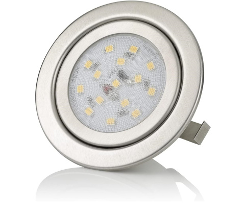 Zestaw 4szt reflektor z żarówką LED meblowy płaski 3000k ciepły biały Zestaw 4szt reflektor z żarówką LED meblowy płaski 3000k ciepły biały