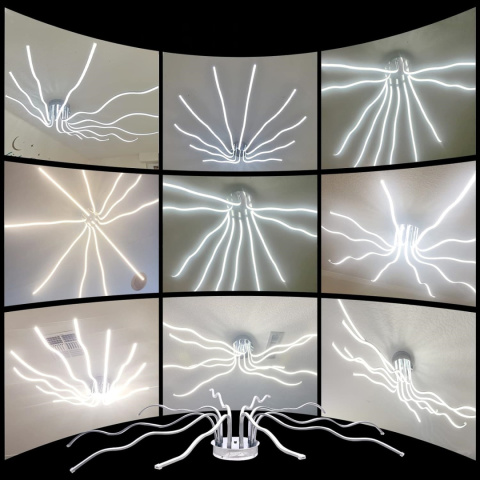 Nowoczesna lampa sufitowa żyrandol LED 10 punktowa + pilot Nowoczesna lampa sufitowa żyrandol LED 10 punktowa + pilot