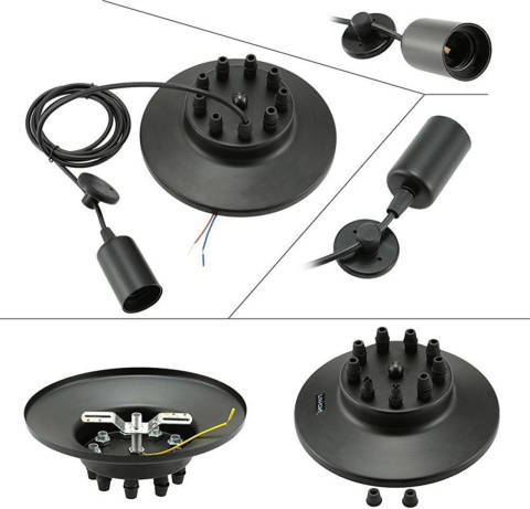Lampa sufitowa wisząca żyrandol pająk 6x loft E27 czarna retro plafon Lampa sufitowa wisząca żyrandol pająk 6x loft E27 czarna retro plafon