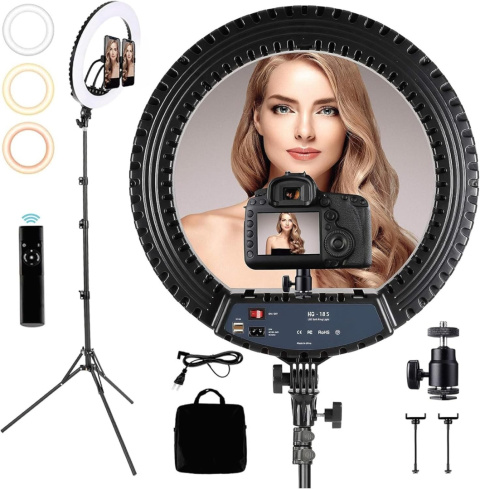Lampa pierścieniowa led statyw ring do zdjęć makijażu pilot 17″ 2xUSB Lampa pierścieniowa led statyw ring do zdjęć makijażu pilot 17″ 2xUSB
