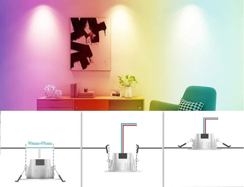 Panel LED Podtynkowy lampki 6szt aplikacja panel sterujący kontroler Panel LED Podtynkowy lampki 6szt aplikacja panel sterujący kontroler