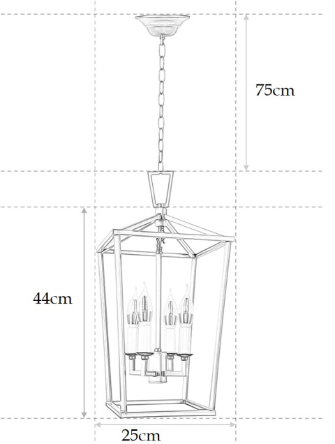 Lampa sufitowa żyrandol 4x żarówka LED klatka geometryczna wisząca 6000K Lampa sufitowa żyrandol 4x żarówka LED klatka geometryczna wisząca 6000K