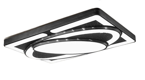 NOWOCZESNA LAMPA SUFITOWA CZARNA LED PLAFON 78W 3000-6500K 65x45cm NOWOCZESNA LAMPA SUFITOWA CZARNA LED PLAFON 78W 3000-6500K 65x45cm