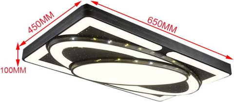 NOWOCZESNA LAMPA SUFITOWA CZARNA LED PLAFON 78W 3000-6500K 65x45cm NOWOCZESNA LAMPA SUFITOWA CZARNA LED PLAFON 78W 3000-6500K 65x45cm
