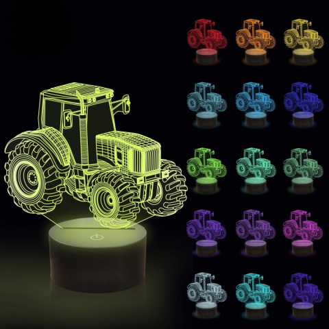 Lampka Nocna LIGHTZZ Traktor Farma Ciągnik Statuetka 3D Led Pilot Lampka Nocna LIGHTZZ Traktor Farma Ciągnik Statuetka 3D Led Pilot
