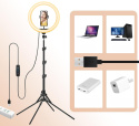 LAMPA PIERŚCIENIOWA LED RING 33cm MAKIJAŻ STATYW UCHWYT NA TELEFON PILOT BT LAMPA PIERŚCIENIOWA LED RING 33cm MAKIJAŻ STATYW UCHWYT NA TELEFON PILOT BT