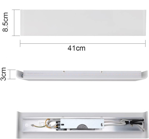 LAMPA ŚCIENNA KINKIET LED ŚWIATŁO ŚCIENNE 3000K 14W 41CM ZESTAW 2 SZT LAMPA ŚCIENNA KINKIET LED ŚWIATŁO ŚCIENNE 3000K 14W 41CM ZESTAW 2 SZT