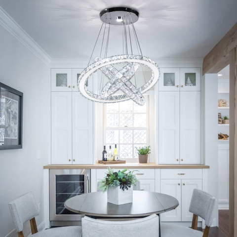 Lampa wisząca żyrandol LED ring 19/29/40cm kryształowa koła 50W biały zimny Lampa wisząca żyrandol LED ring 19/29/40cm kryształowa koła 50W biały zimny