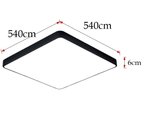 Lampa sufitowa plafon LED 60W 54x54cm pilot regulacja jasności RGB Lampa sufitowa plafon LED 60W 54x54cm pilot regulacja jasności RGB