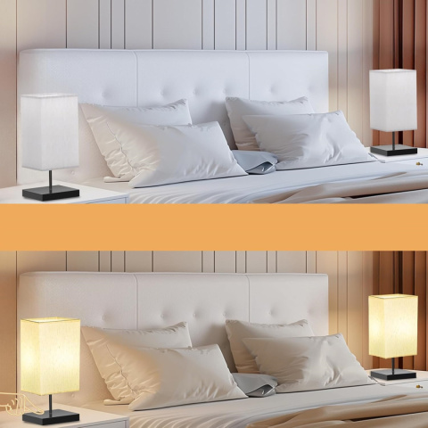 Lampka nocna dotykowa stołowa ściemnialna 2szt żarówki 4x 2700K/5000K Lampka nocna dotykowa stołowa ściemnialna 2szt żarówki 4x 2700K/5000K