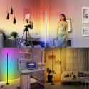 Lampa podłogowa stojąca LED RGB aplikacja pilot SUNITY czarna 156cm Lampa podłogowa stojąca LED RGB aplikacja pilot SUNITY czarna 156cm