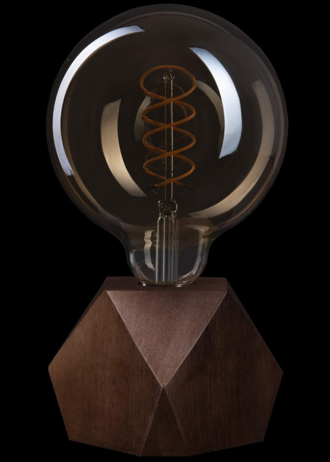 LAMPKA NOCNA LAMPA STOŁOWA DREWNIANA CROWN LED RETRO E27 DO SYPIALNI 2200K LAMPKA NOCNA LAMPA STOŁOWA DREWNIANA CROWN LED RETRO E27 DO SYPIALNI 2200K