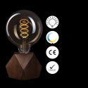 LAMPKA NOCNA LAMPA STOŁOWA DREWNIANA CROWN LED RETRO E27 DO SYPIALNI 2200K LAMPKA NOCNA LAMPA STOŁOWA DREWNIANA CROWN LED RETRO E27 DO SYPIALNI 2200K