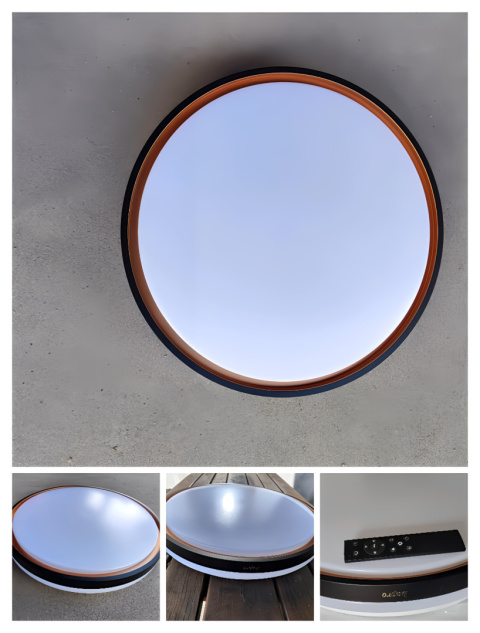 BAPRO LAMPA SUFITOWA RGB PLAFON 49 CM CZARNO BIAŁO ZŁOTY Z PILOTEM BAPRO LAMPA SUFITOWA RGB PLAFON 49 CM CZARNO BIAŁO ZŁOTY Z PILOTEM