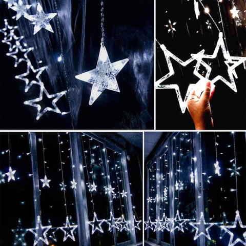 Łańcuch świetlny LED BLOOMWIN z 12 gwiazdkami IP44 pilot zimna biel Łańcuch świetlny LED BLOOMWIN z 12 gwiazdkami IP44 pilot zimna biel
