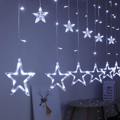 Łańcuch świetlny LED BLOOMWIN z 12 gwiazdkami IP44 pilot zimna biel Łańcuch świetlny LED BLOOMWIN z 12 gwiazdkami IP44 pilot zimna biel
