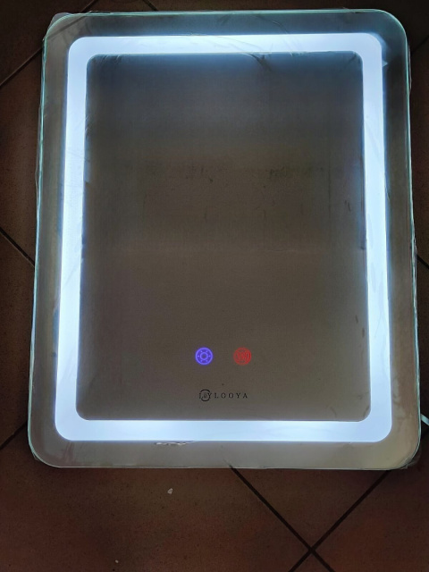 Lustro z regulowanym oświetleniem anty para regulacja led z kablem 50 x 40 cm Lustro z regulowanym oświetleniem anty para regulacja led z kablem 50 x 40 cm