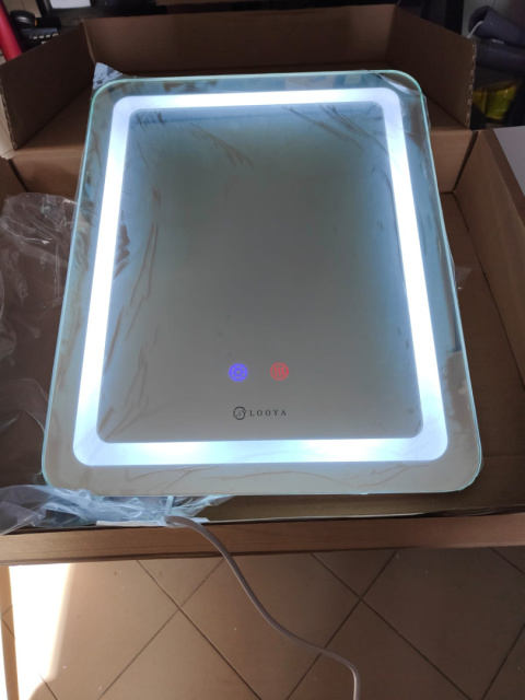 Lustro z regulowanym oświetleniem anty para regulacja led z kablem 50 x 40 cm Lustro z regulowanym oświetleniem anty para regulacja led z kablem 50 x 40 cm