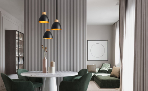 Lampa sufitowa LOFT wisząca CZARNA vintage potrójna czarna mat E27 Lampa sufitowa LOFT wisząca CZARNA vintage potrójna czarna mat E27