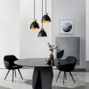 Lampa sufitowa LOFT wisząca CZARNA vintage potrójna czarna mat E27 Lampa sufitowa LOFT wisząca CZARNA vintage potrójna czarna mat E27