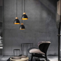Lampa sufitowa LOFT wisząca CZARNA vintage potrójna czarna mat E27 Lampa sufitowa LOFT wisząca CZARNA vintage potrójna czarna mat E27