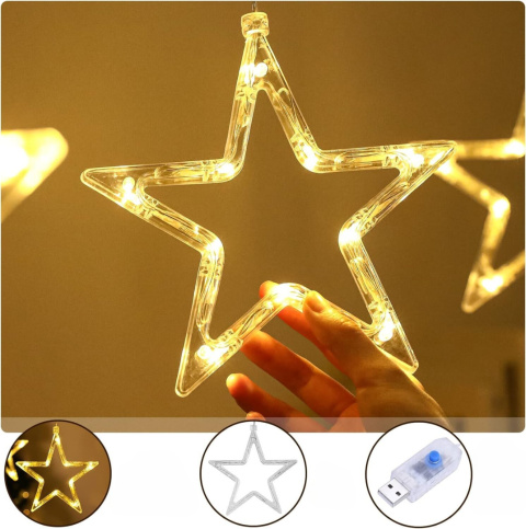 Łańcuch świetlny LED BLOOMWIN z 12 gwiazdkami IP44 pilot ciepła biel Łańcuch świetlny LED BLOOMWIN z 12 gwiazdkami IP44 pilot ciepła biel